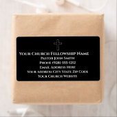 白黒シンプルクロスアウトライン教会ラベル ラベル (インサイチュ)