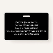 白黒シンプルクロス概要教会 バッジ (裏面)