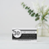 白黒シンプルクーポン名刺 割引カード (スタンド正面)