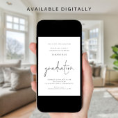 白黒シンプルグラードルンチョンフォト卒業 招待状