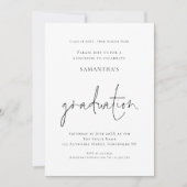 白黒シンプルグラードルンチョンフォト卒業 招待状 (正面)