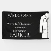 白黒シンプルコート式ウェルカムバックドロップ 横断幕 (横)