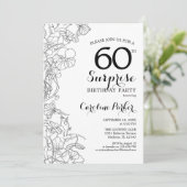 白黒シンプルサプライズ60thバースデーパーティー 招待状 (スタンド正面)