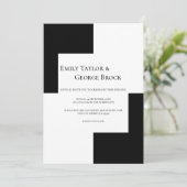 白黒シンプルシミニマルッモダンク結婚ズ 招待状 (スタンド正面)