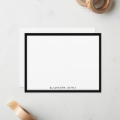 白黒シンプルシモダンッククラシックミニマル ノートカード (正面/裏面インサイチュ)