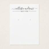 白黒シンプルスクリプトイヤリング表示カード (正面)