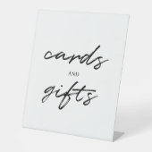 白黒シンプルスクリプトウェディングカード&ギフト 台座サイン (正面)