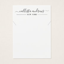 白黒シンプルスクリプトネックレスディスプレイカード