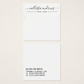 白黒シンプルスクリプトネックレスディスプレイカード (正面&裏面)