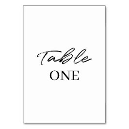 白黒シンプルスクリプ結婚ト テーブルナンバー