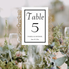 白黒シンプルスタイル結婚 テーブルナンバー