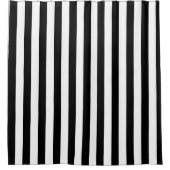 白黒シンプルストライプの シャワーカーテン (正面)