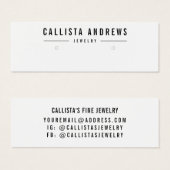 白黒シンプルセンターイヤリング表示カード (正面&裏面)