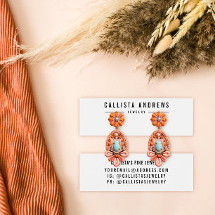 白黒シンプルセンターイヤリング表示カード