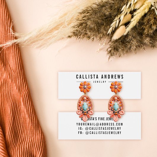 白黒シンプルセンターイヤリング表示カード