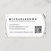 白黒シンプルチキンQRコード 名刺 (裏面)