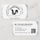 白黒シンプルチキンQRコード 名刺 (正面/裏面)