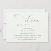 白黒シンプルチックスクリプト招待状 サンキューカード (正面)