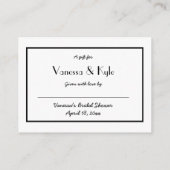 白黒シンプルディスプレイシャワーインサート+ラベル エンクロージャーカード (裏面)