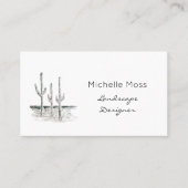 白黒シンプルデザートサボテン 名刺 (正面)