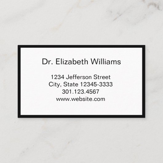 白黒シンプルドクターズオフィスアポイントメントカード 予約カード (裏面)