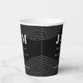 白黒シンプルドリンク結婚ズ 紙コップ (右)