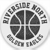 白黒シンプルバスケットボールチーム シール