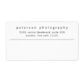 白黒シンプルビジネスのミニマリスト出荷 ラベル (正面)