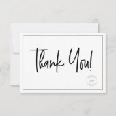 白黒シンプルビジネスロゴのソーシャルアイコン サンキューカード (正面)