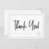 白黒シンプルビジネスロゴのソーシャルアイコン サンキューカード (正面/裏面)
