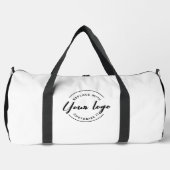 白黒シンプルビジネスロゴブランド ダッフルバッグ (正面)