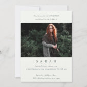 白黒シンプルフォトキンセアニラ招待状 サンキューカード (正面)