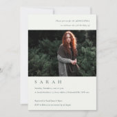 白黒シンプルフォトキンセアニラ招待状 サンキューカード (正面)