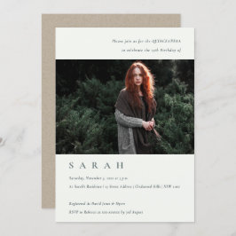 白黒シンプルフォトキンセアニラ招待状 サンキューカード