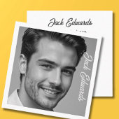 白黒シンプルフォトソーシャルメディア スクエア名刺