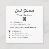 白黒シンプルフォトソーシャルメディア スクエア名刺 (裏面)