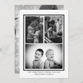 白黒シンプルフォトパーソナライズされたクリスマス シーズンカード (正面/裏面)