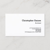 白黒シンプルプレインアーキテククラシカルト 名刺 (正面)