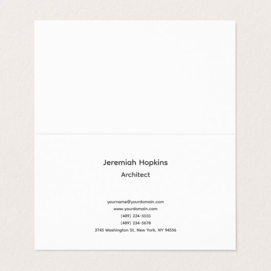 白黒シンプルプレインアーキテクトプレミアムパール 名刺 (外部フラット)