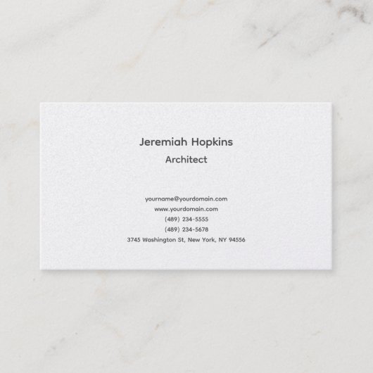 白黒シンプルプレインアーキテクトプレミアムパール 名刺 (正面)