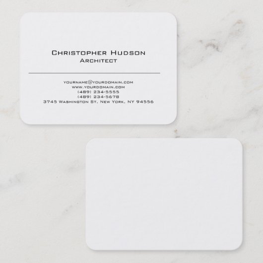 白黒シンプルプレインアーキテクト 名刺 (正面/裏面)