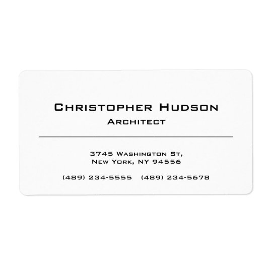 白黒シンプルプレインミニマモダンリスト ラベル (正面)