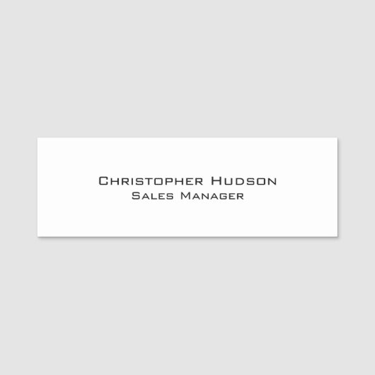 白黒シンプルプレーン 名札 (正面)