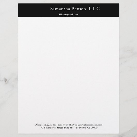 白黒シンプルプロフェッショナル レターヘッド (正面)