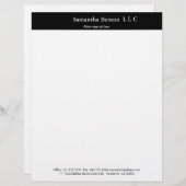 白黒シンプルプロフェッショナル レターヘッド (正面/裏面)