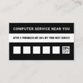 白黒シンプルプロフェッショナルQRコード ロイヤリティカード (正面)