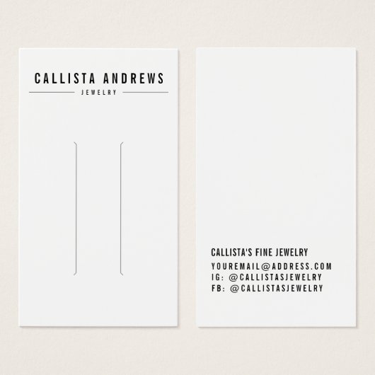 白黒シンプルヘアクリップ表示カード (正面&裏面)