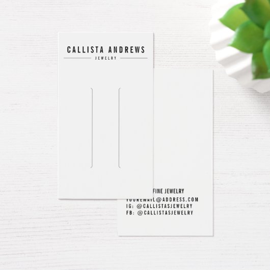 白黒シンプルヘアクリップ表示カード (デスク)