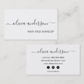 白黒シンプルヘアメイクサロン 名刺 (正面/裏面)