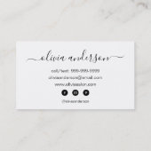 白黒シンプルヘアメイクサロン 名刺 (裏面)